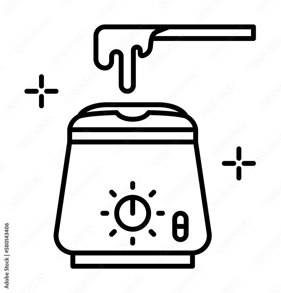 Wax icon. Simple line, outline of spa icons for ui and ux, website or mobile application on white background Wax icon. Simple line, outline of spa icons for ui and ux, website or mobile application on white background