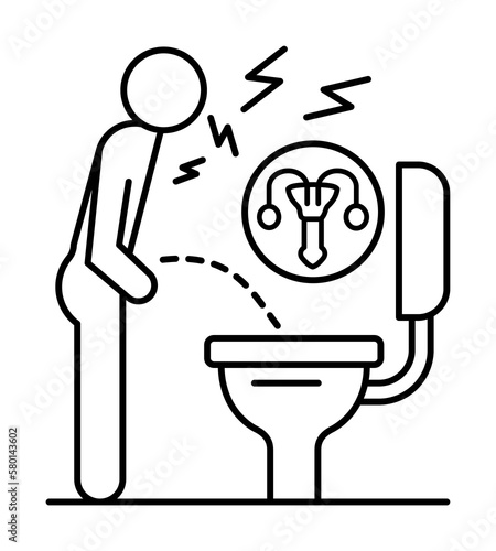 Tablou pe pânză Difficulty urinating toilet icon