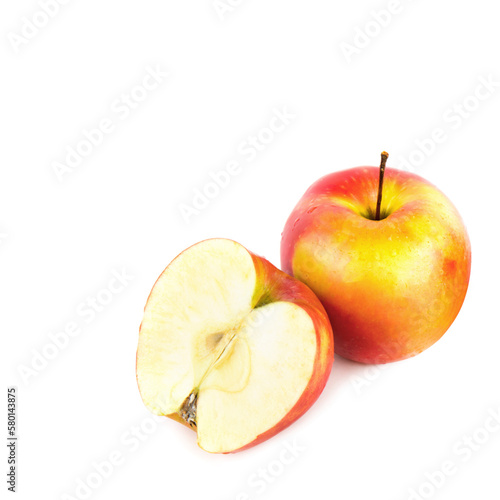 Apple isolated on white background. Free space for text.