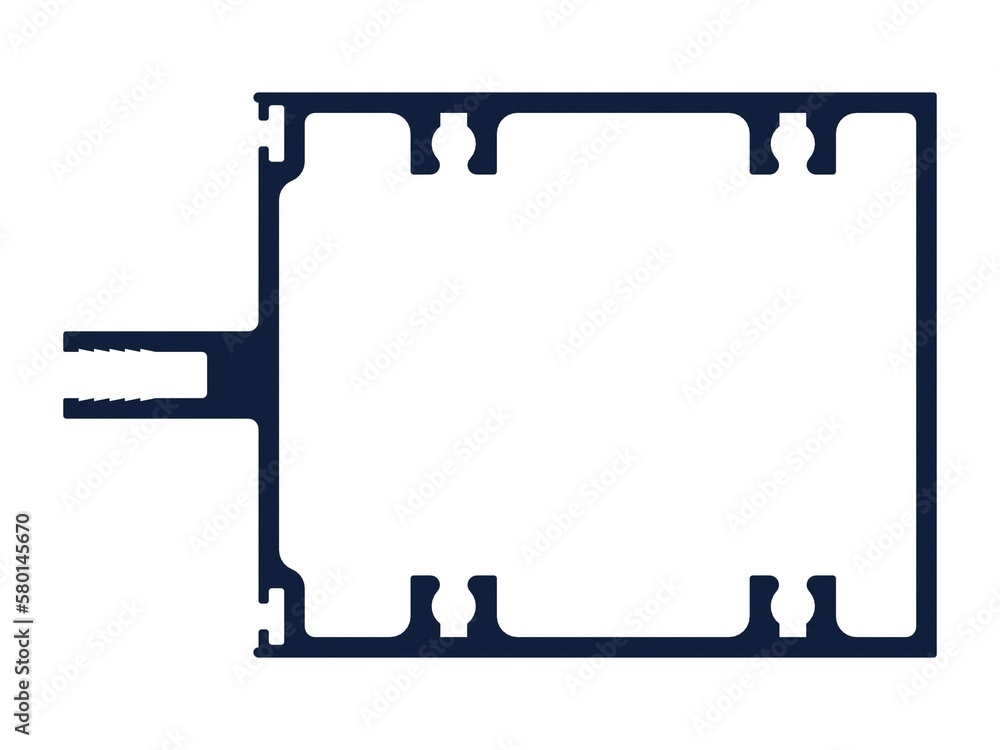Aluminum Extruded Intermediate Horizontal Mullions MOD: AL-056cw 3D Rendering Aluminum Extruded Intermediate Horizontal Mullions MOD: AL-056cw 3D Rendering