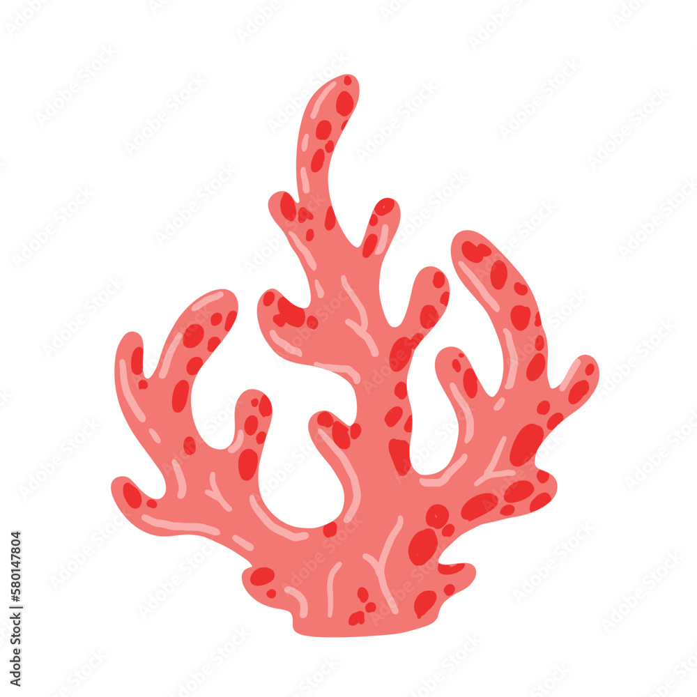 Coral reef underwater plants. Aquarium, ocean and undersea decoration isolated on white background. Cartoon vector illustration Coral reef underwater plants. Aquarium, ocean and undersea decoration isolated on white background. Cartoon vector illustration