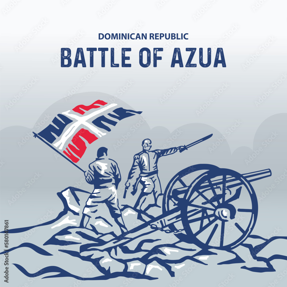 Vetor de VECTORS. Editable banner for the Battle of Azua or Battle of ...