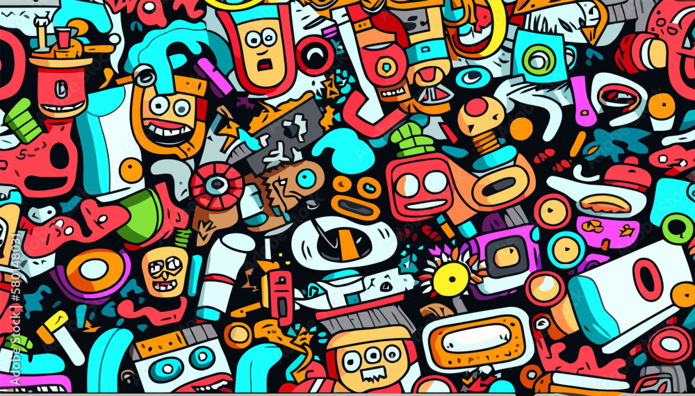 Crazy cartoon vector , poster , multipurpose illustration Crazy cartoon vector , poster , multipurpose illustration