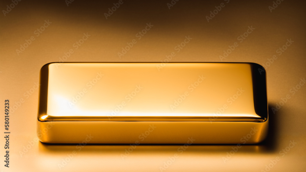 Gold bar with reflection of light, 3d rendering Gold bar with reflection of light, 3d rendering