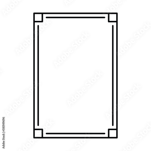 фотографія Rectangle frame shape icon, vertical decorative vintage border doodle element for simple banner design in vector illustration