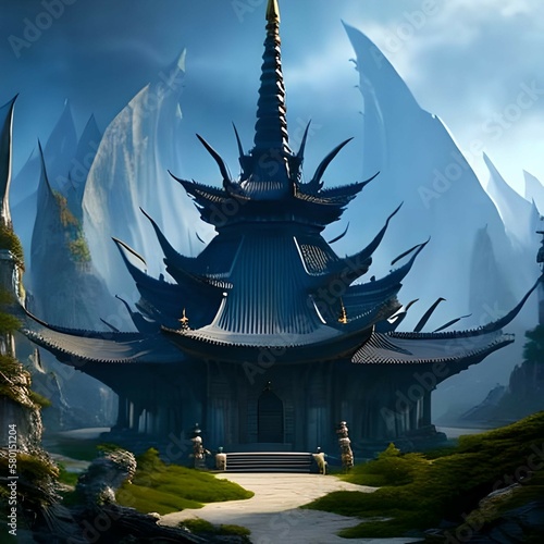 chinese temple in the night