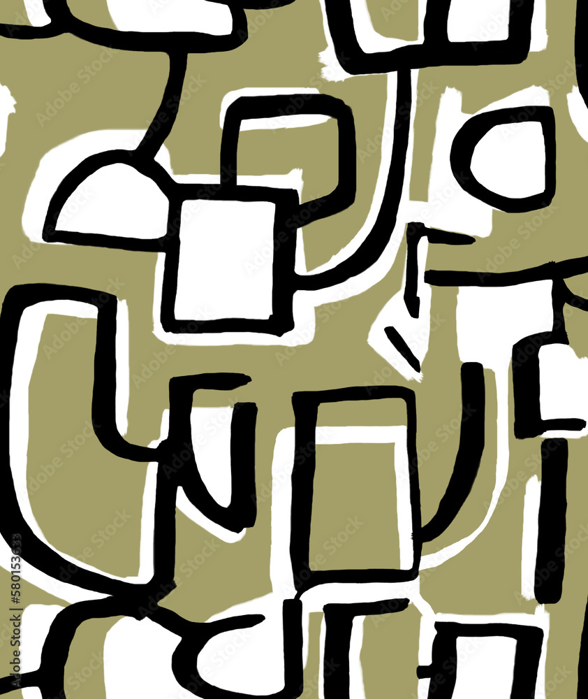 Seamless geometric pattern, brush strokes print. Seamless geometric pattern, brush strokes print.