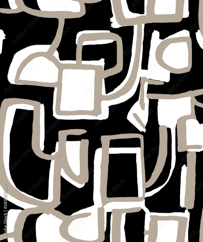 Seamless geometric pattern, brush strokes print. Seamless geometric pattern, brush strokes print.