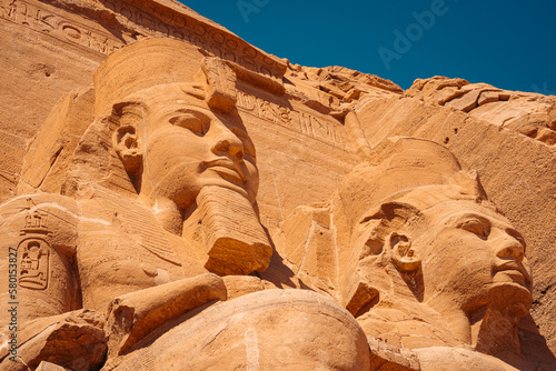 Pharaoh Rameses Faces, Abu Simbel Egypt