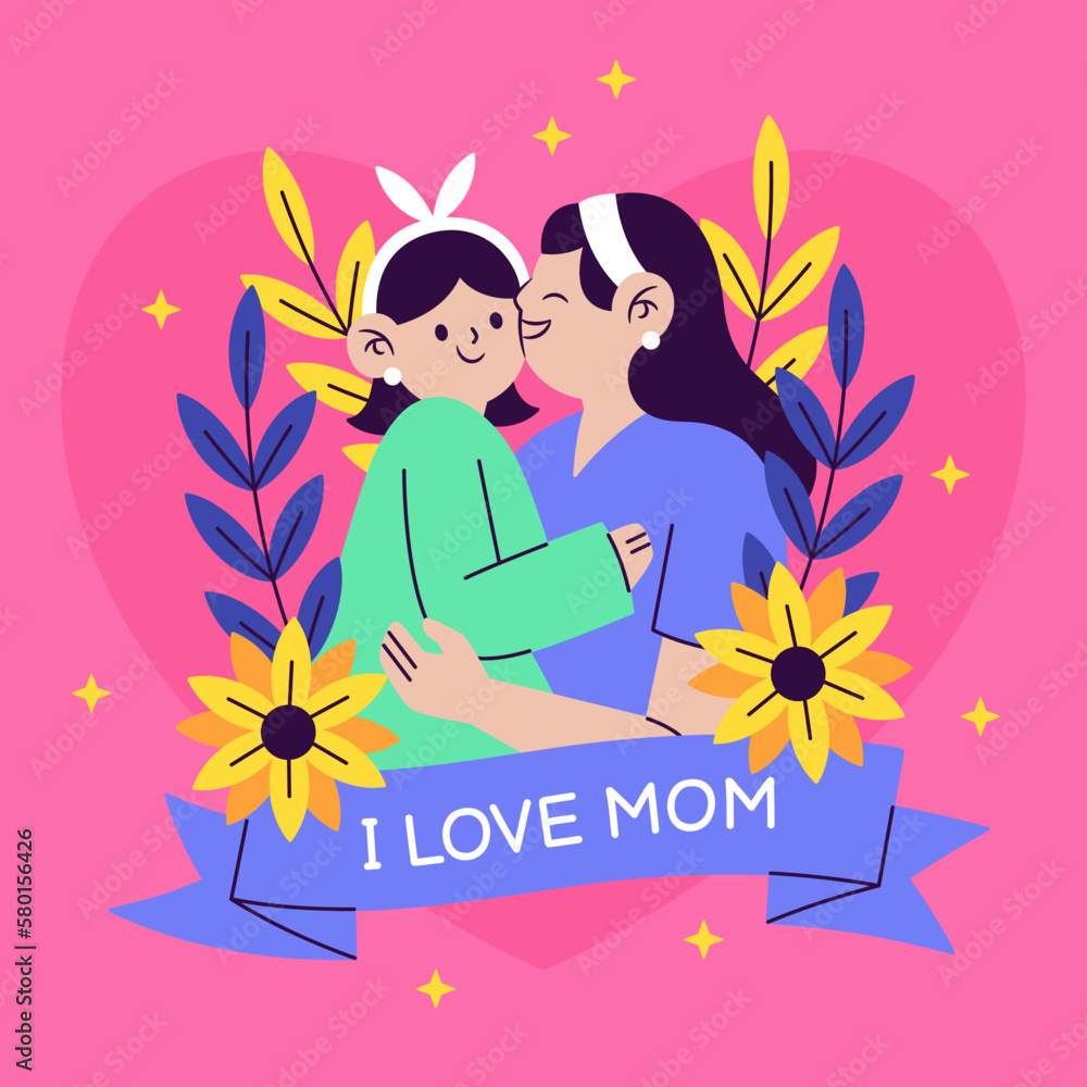 happy Mother's Day Illustration happy Mother's Day Illustration