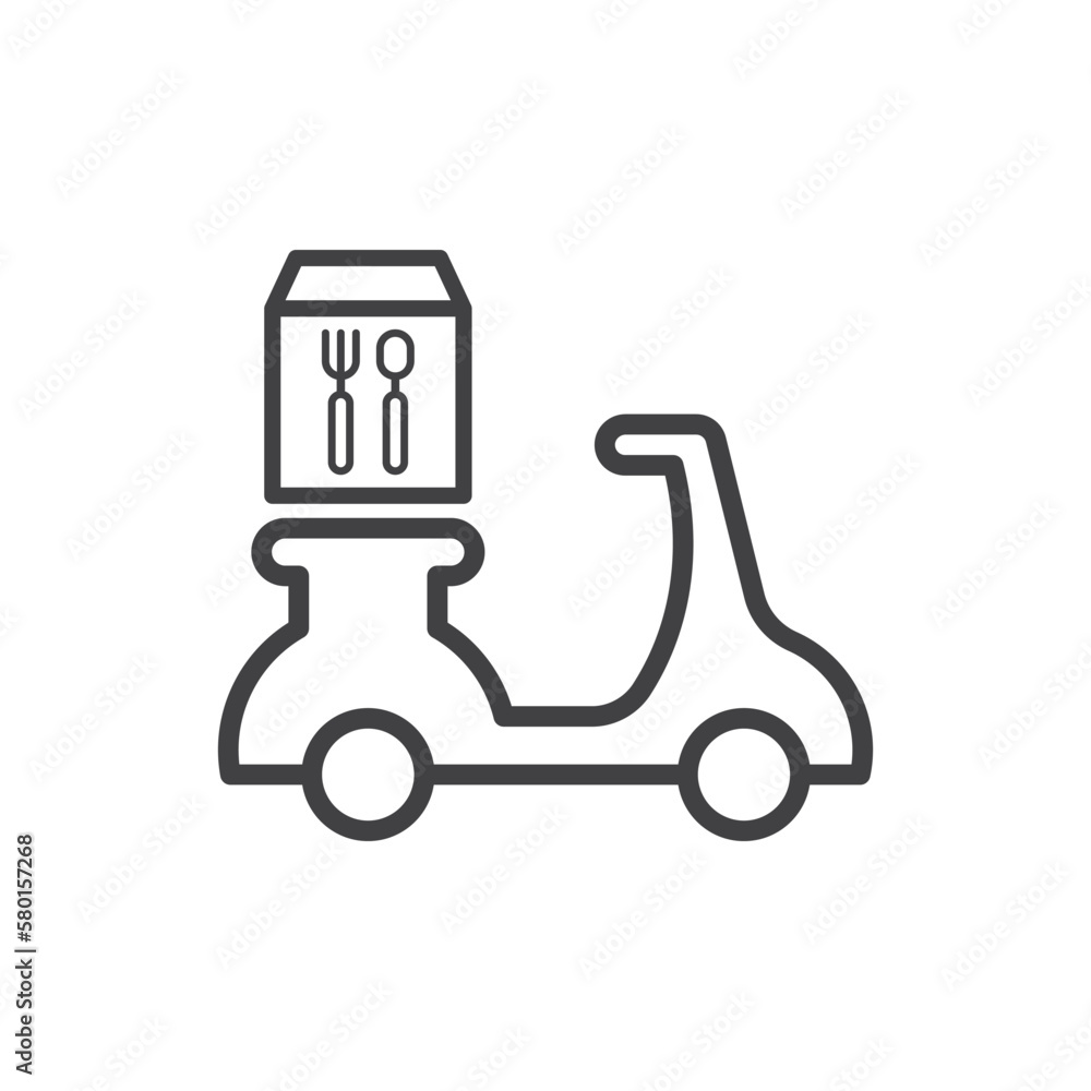 Food Delivery Scooter Icon Sign Symbol Food Delivery Scooter Icon Sign Symbol