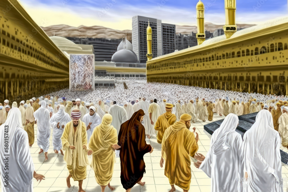 The Kaaba, the most important pilgrimage site in Islam. Created with