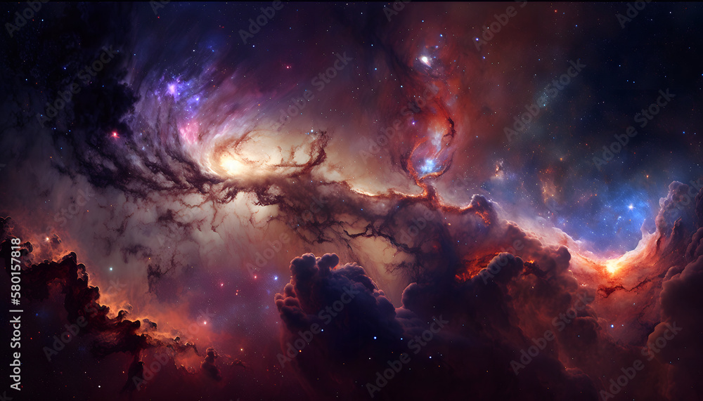 vue de l'espace, nébuleuse, généré par IA vue de l'espace, nébuleuse, généré par IA