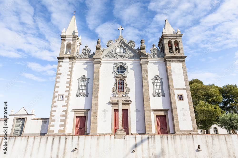 Main Church of Christ the Savior in Alcáçovas, municipality of Viana do Alentejo, District of Evora, Alentejo, Portugal - December 2022 