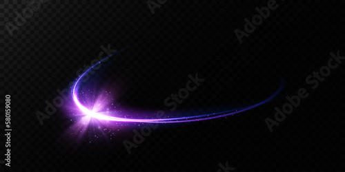 Abstract beautiful light background. Magic clash of stars, sparks on a dark background. Mystical speed stripes, glitter effect. The glow of cosmic rays. Neon lines of speed and fast wind. Glow effect,