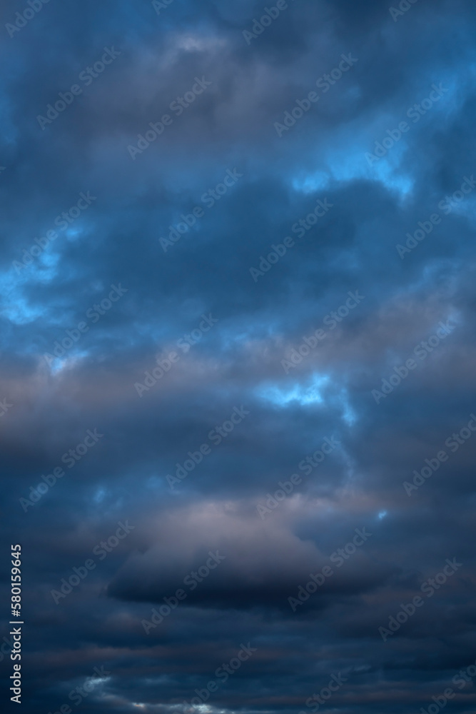 Blue clouds at sunset. Fairy sky. twilight sky Blue clouds at sunset. Fairy sky. twilight sky