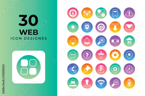 web icons, Related Objects and Elements. Vector Illustration Collection. creative Icons Set. stock illustration