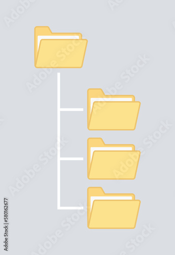 folder icons structure horizontal tree