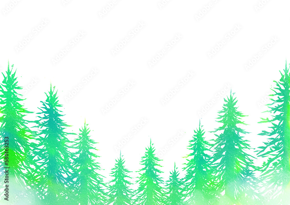 水彩の森