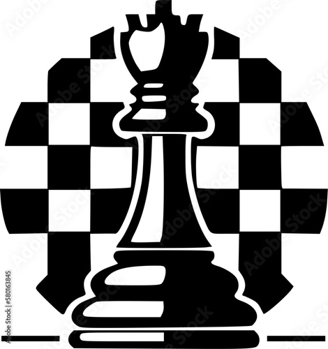 Chess - Black and White Isolated Icon - Vector illustration
