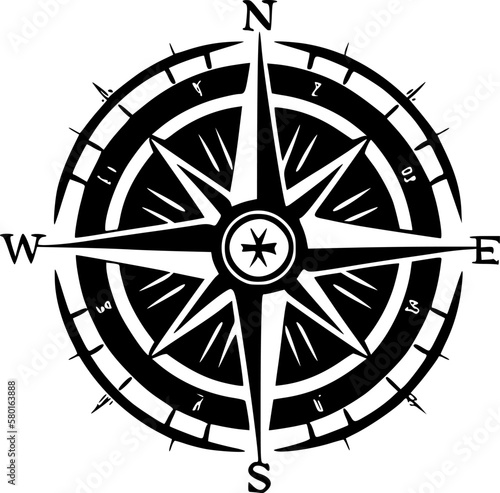 Compass Rose - Minimalist and Flat Logo - Vector illustration