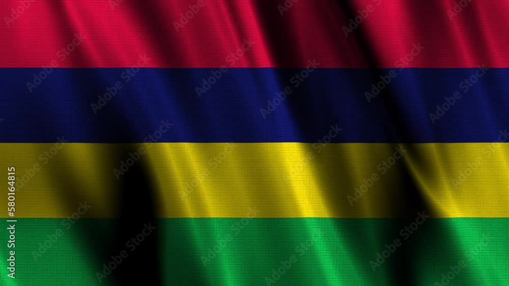 Flag of Mauritius, with a wavy effect due to the wind. Flag of Mauritius, with a wavy effect due to the wind.