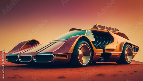 Futuristic Sports Car. AI generative.