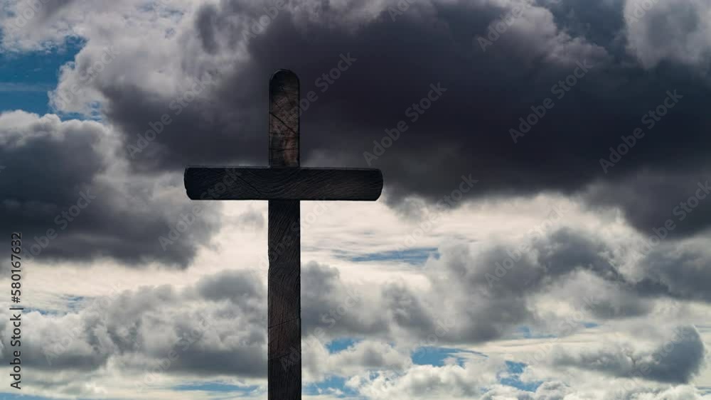 A Easter cross on the dawn background A Easter cross on the dawn background