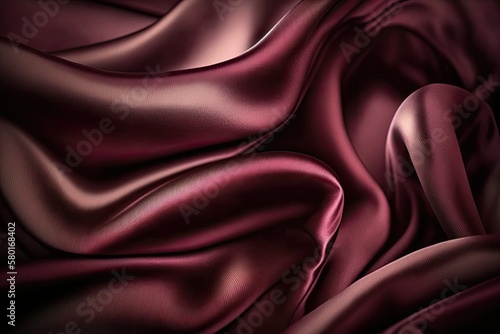 maroon silk silky satin fabric elegant extravagant luxury wavy shiny luxurious shine drapery background wallpaper seamless abstract showcase backdrop artistic design presentation material texture