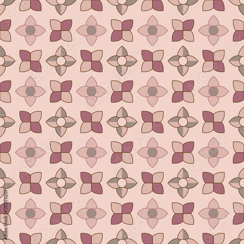 Beige floral and geometric luxury pattern. Stylish fashion fabric design. 