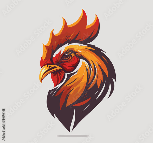 vector chicken logo in white background