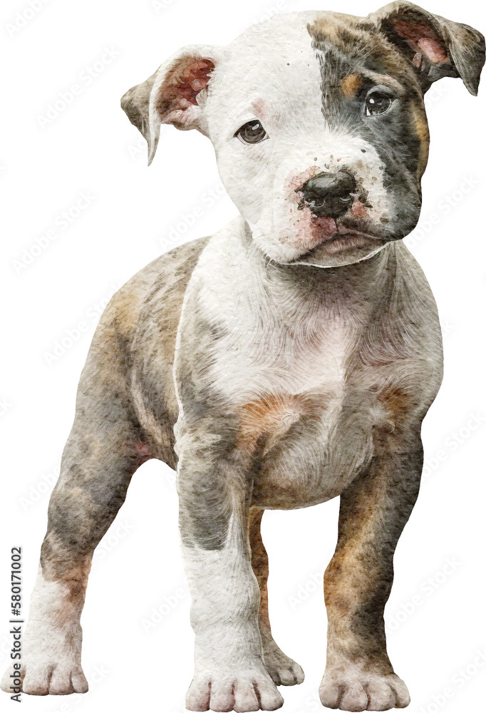 Pit bull puppy illustration created with Generative AI technology Pit bull puppy illustration created with Generative AI technology