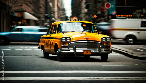 A NYC yellow cab - generative ai
