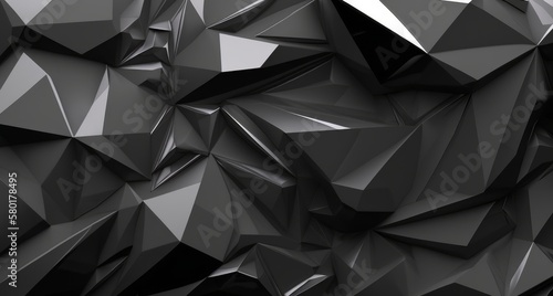 Stylish black background with abstract shape. Sleek and modern design element often used in advertising, graphic design, and other creative projects. Generative AI © ColdFire