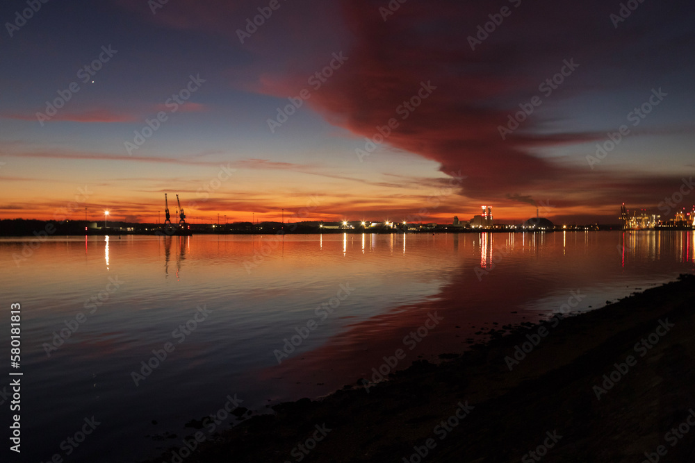 Sunset over Southampton Docks Sunset over Southampton Docks