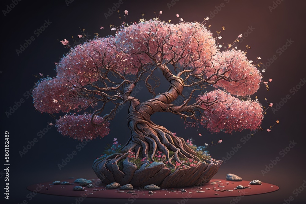 Hyperdetailed Cherry Blossom Tree Art in Unreal Engine 5 An UltraWide Angle View of Nature's