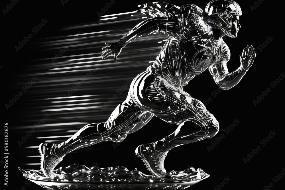 football Chromed linear silhouette, ai football Chromed linear silhouette, ai