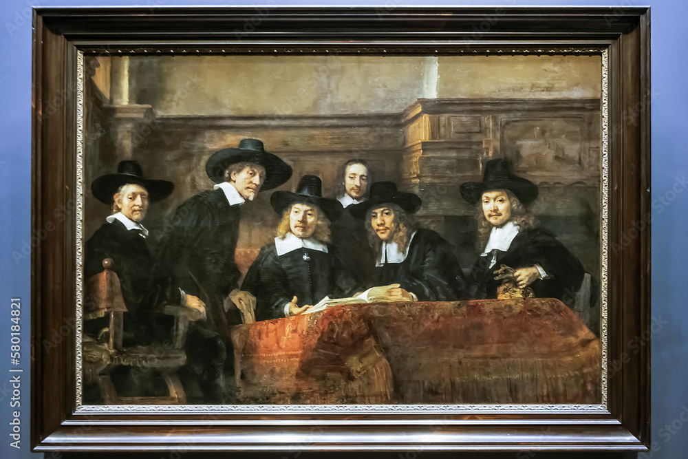 Interior of famous Amsterdam Rijksmuseum dedicated to arts and history ...