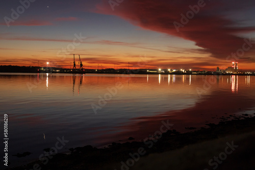 Sunset over Southampton Docks