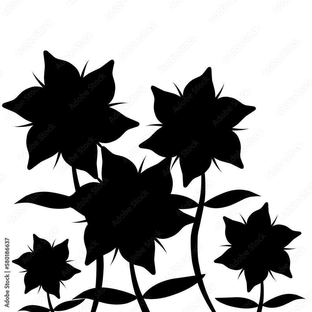 silhouette of flowers