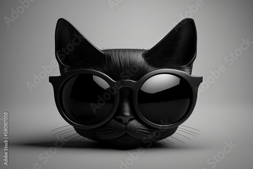 sunglasses with black cat eyes isolated on a white background. Generative AI