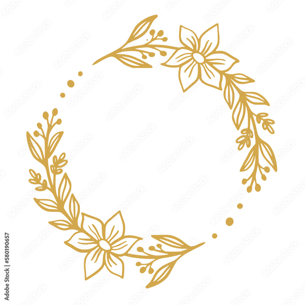 Obraz premium Golden frame wreath