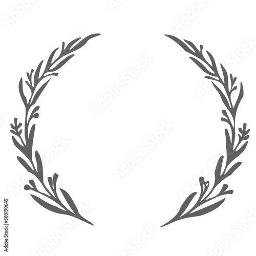 Floral laurel wreath illustration