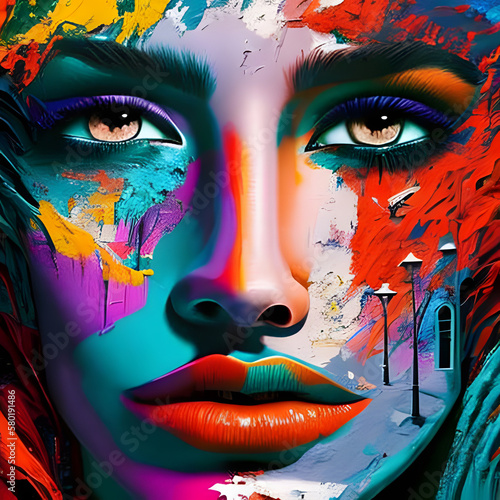 Portrait of a person with a painted face