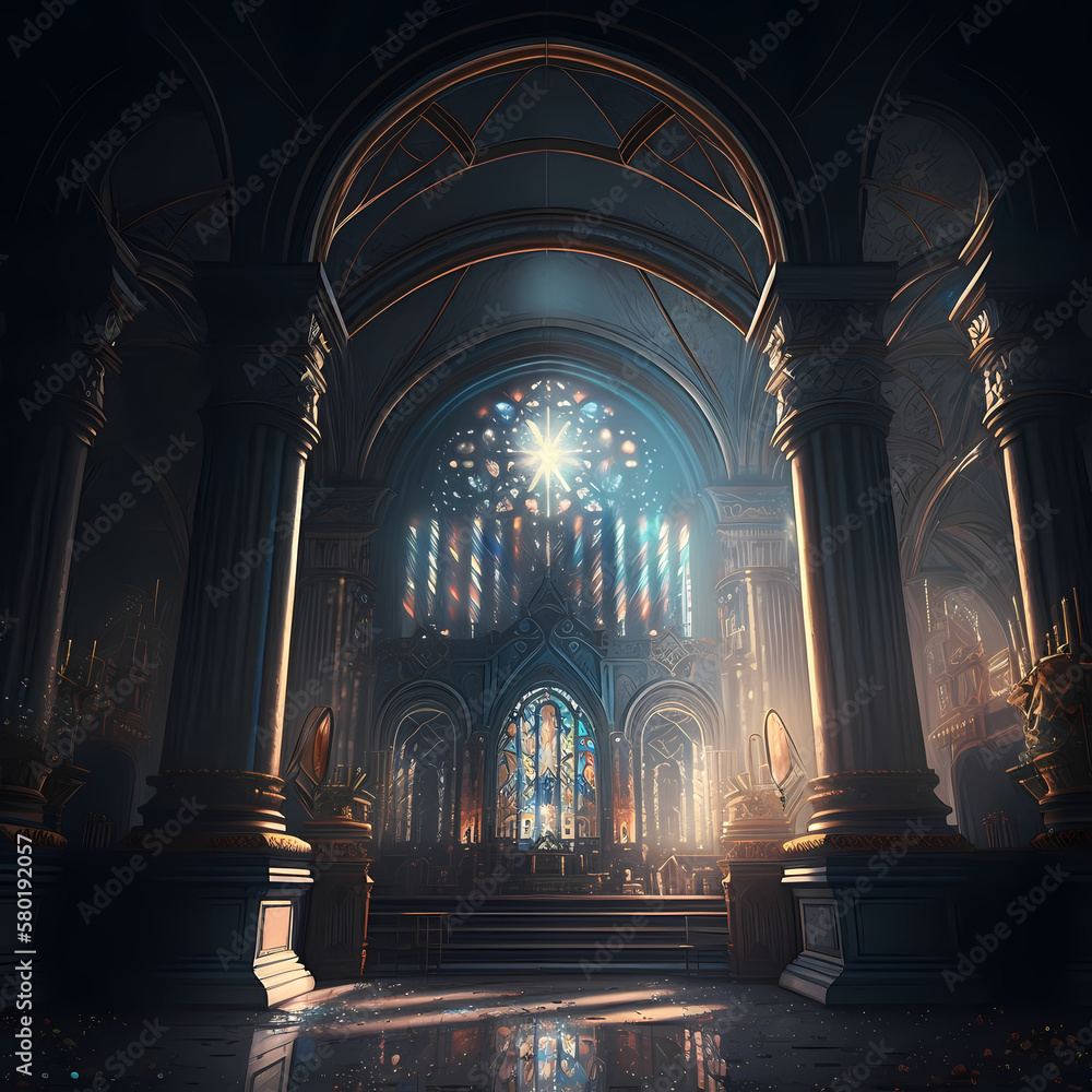 Church Illustration. Generative AI Church Illustration. Generative AI