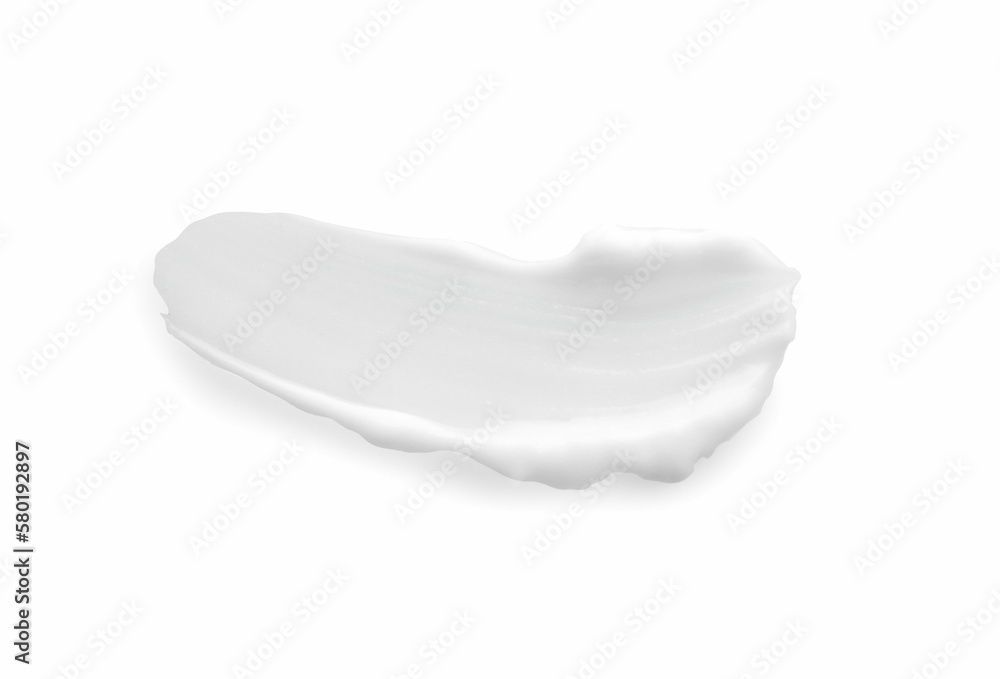 Sample of facial cream isolated on white, top view Sample of facial cream isolated on white, top view