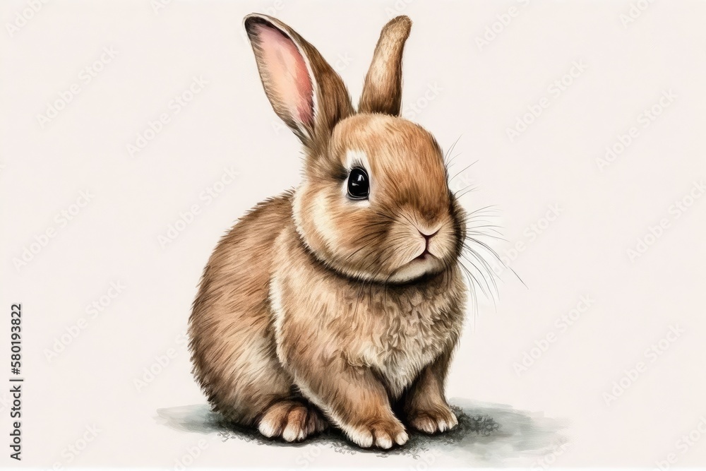 Obraz premium white rabbit on white background