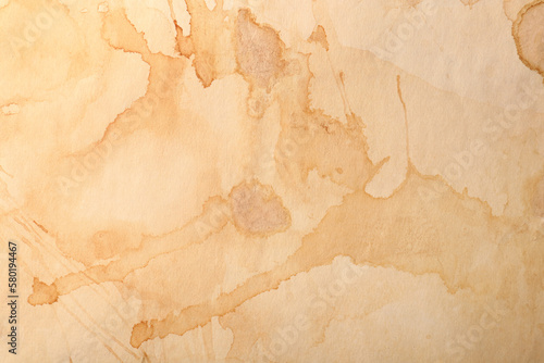 Sheet of old parchment paper as background, top view