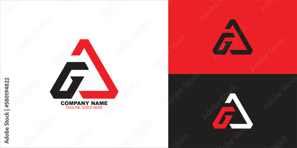 letter ga triangle logo design vector illustration template letter ga triangle logo design vector illustration template