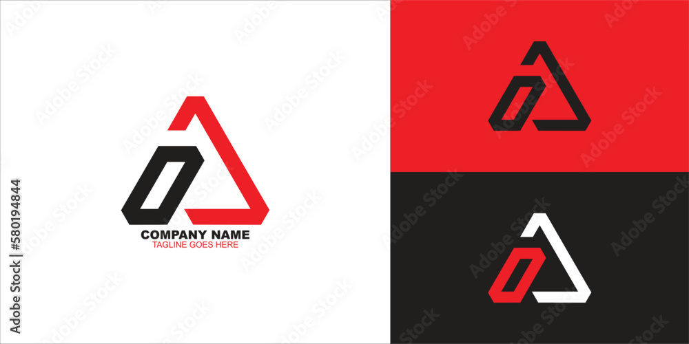 letter oa triangle logo design vector illustration template letter oa triangle logo design vector illustration template